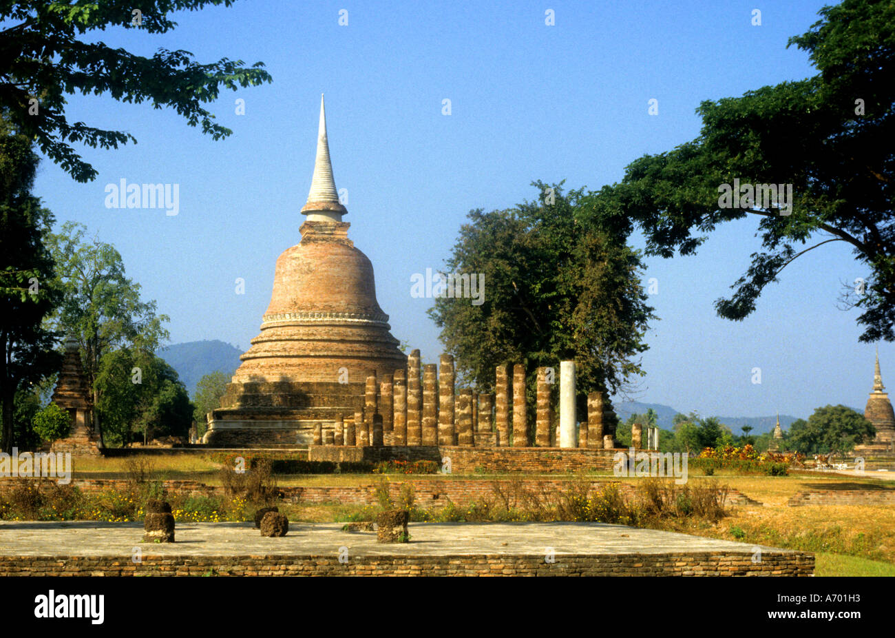 Thaïlande Kamphaeng Phet Wat Phra Sit Iriyabot post période classique de style Sukhothai Banque D'Images