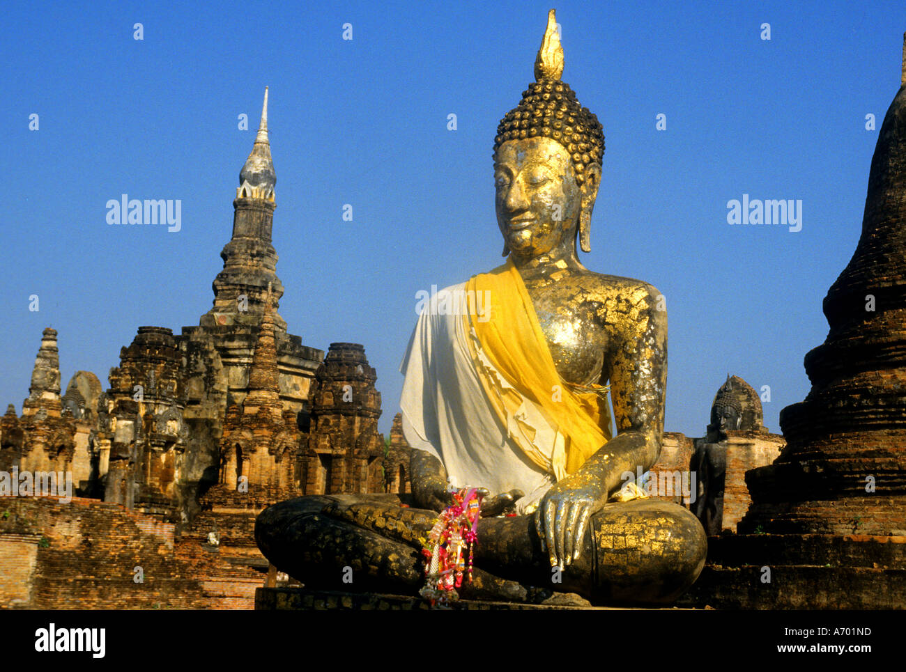 Thaïlande Kamphaeng Phet Wat Phra Sit Iriyabot post période classique de style Sukhothai Banque D'Images