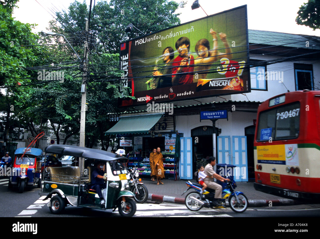 Tuk Tuk Bangkok Bangkok Thailande Taxi Trafic China Town ville voiture Trafic Thaï Banque D'Images