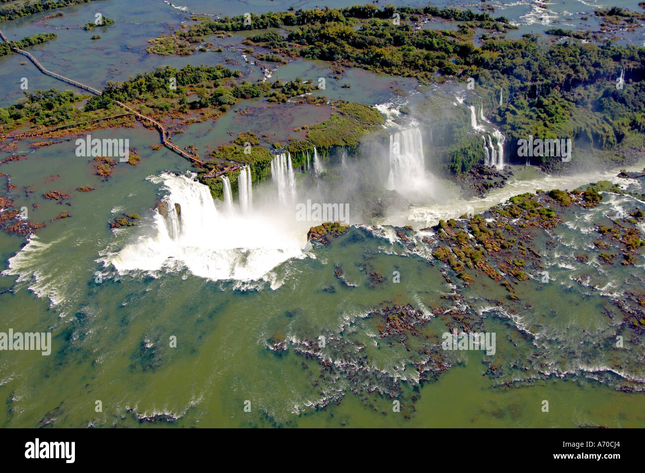 Gorge du Diable des chutes d'Iguazu Argentine Brésil Vue aérienne Banque D'Images