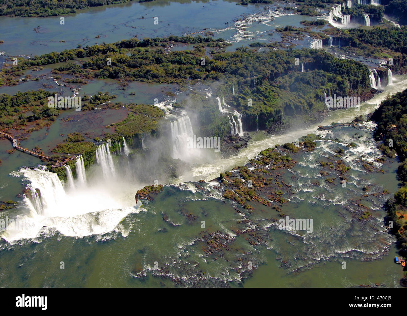 Gorge du Diable des chutes d'Iguazu Argentine Brésil Vue aérienne Banque D'Images