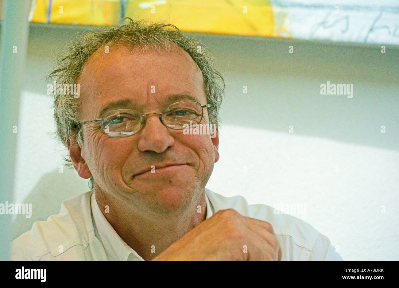 Joel Foucou Plan du Domaine de l'Om à St Jean de la Blaquiere Terrasses de Larzac Languedoc vigneron propriétaire France Europe Banque D'Images