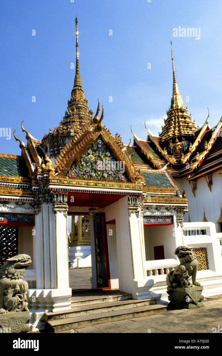 Wat Phra Kaew - Temple d'Emeraude - Grand Palace Bangkok Thaïlande Banque D'Images