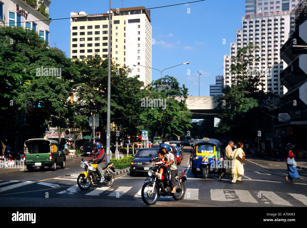 Bangkok Thailand Thai street road trafic ville Banque D'Images