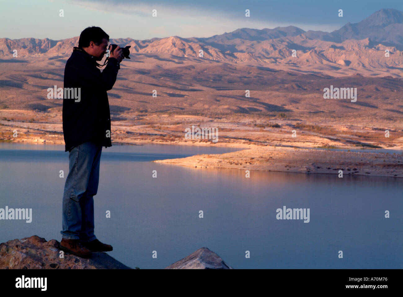 La prise de vue photographe Lake Mead dans le Nevada Banque D'Images