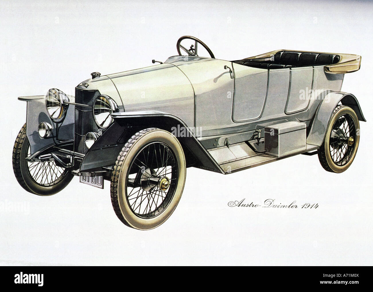 Transport/transport, voitures, Austro-Daimler 'Prinz Heinrich', 1914, dessin de Herbert Schlenzig, XXe siècle, voiture, , Banque D'Images