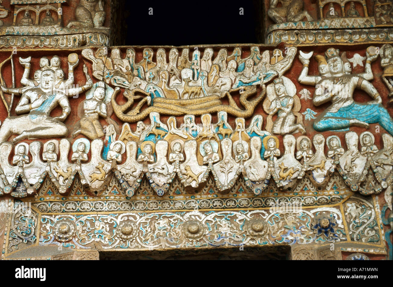 Géographie / voyage, Chine, Datong, province Shanxi, grottes du Yungang, cinquième / sixième siècle après Jésus-Christ, grotte no 12, Banque D'Images