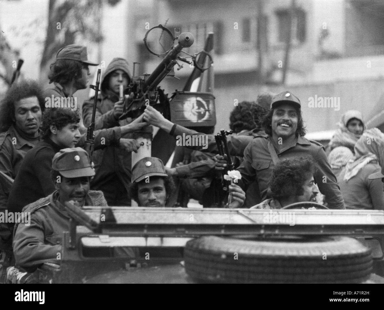 Militaire, Palestine, guérilla, membres du PFLP (Front populaire de libération de la Palestine), Beyrouth, Liban, 1973, Banque D'Images