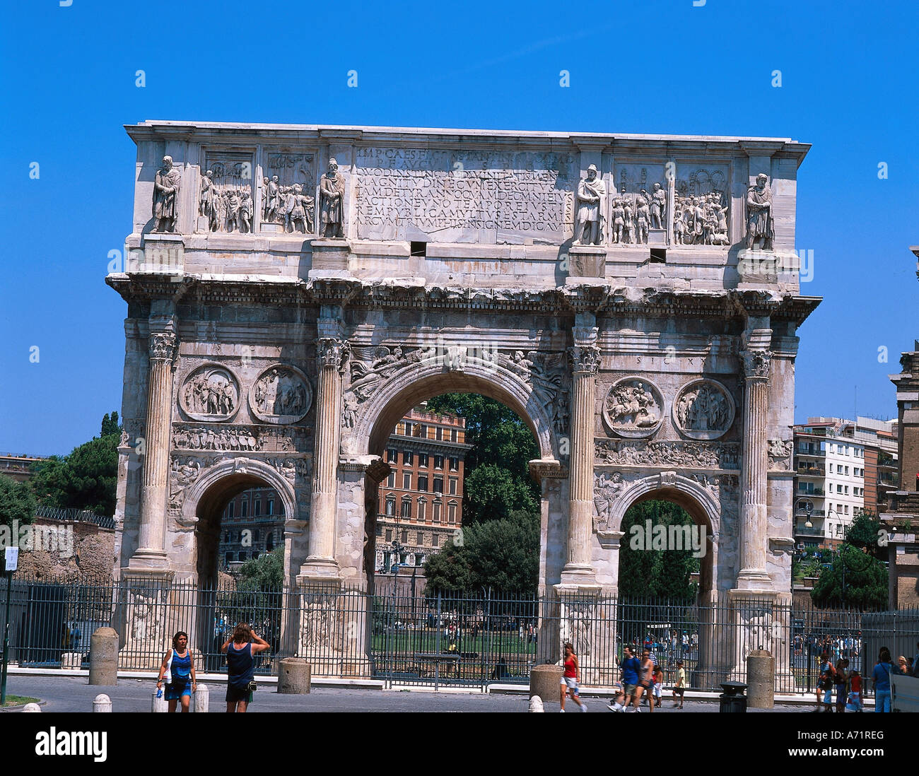 'Géographie / voyage, Italie, Rome, monuments, Arco di Constantino , Konstantinsbogen', 'arc de triomphe construit en 312, memorial o Banque D'Images
