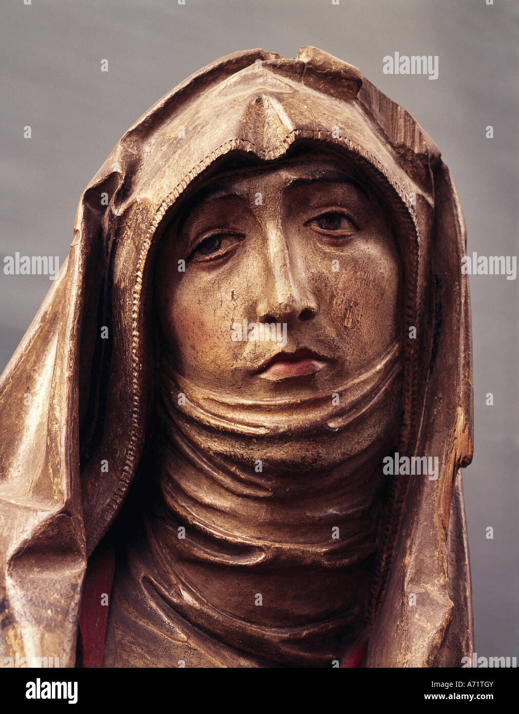 Beaux-arts, Tilman Riemenschneider,, (autour de 1460 - 1531), la Vierge Marie des Douleurs, Acholshausen, sculpture, détail, portrait, Mai Banque D'Images