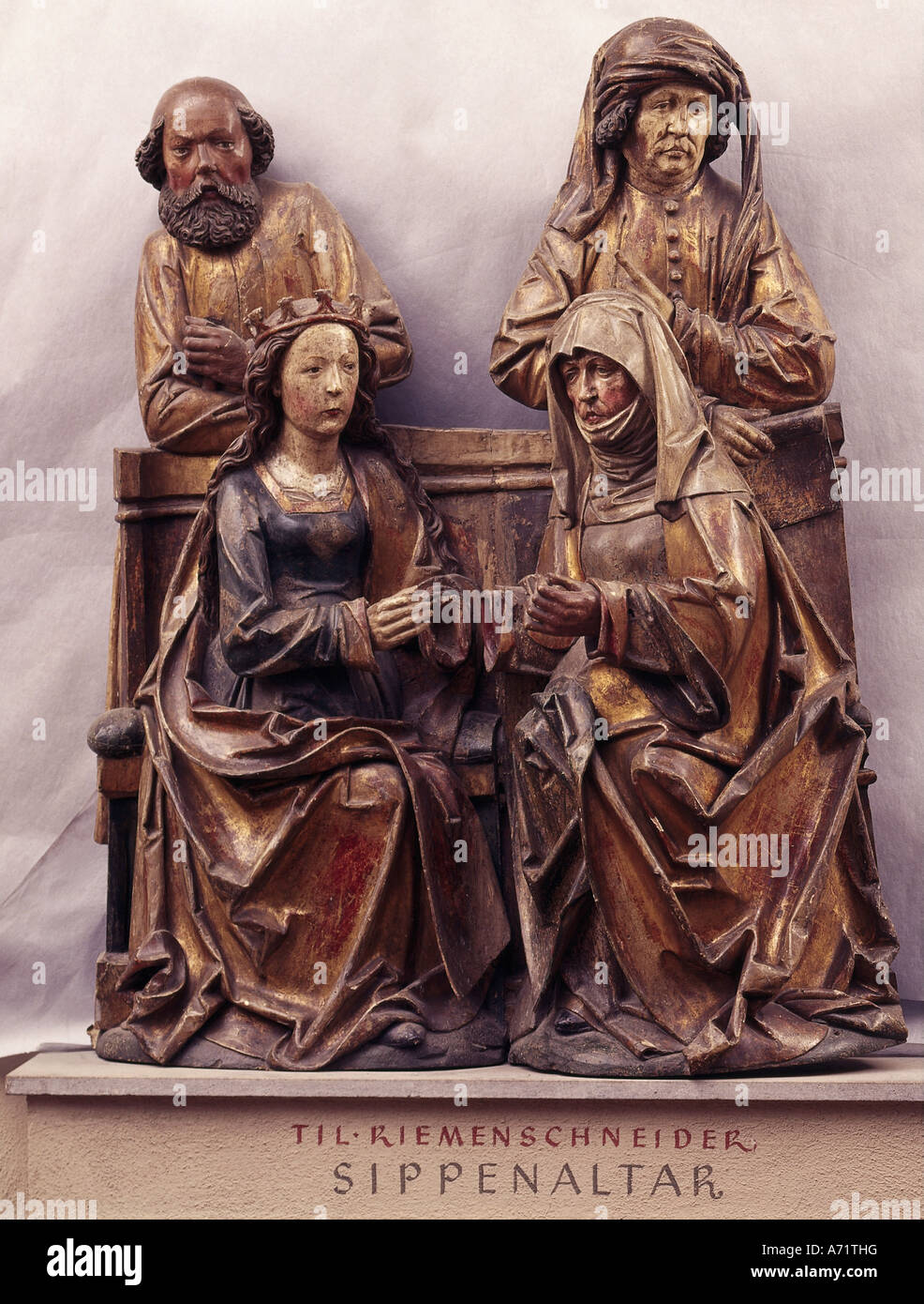 Beaux-arts, Tilman Riemenschneider,, (ca. 1460 - 7.7.1531), l'autel de la Sainte Famille, bois, Mainfraenkisches Museum, Wuerzburg, papillon Banque D'Images