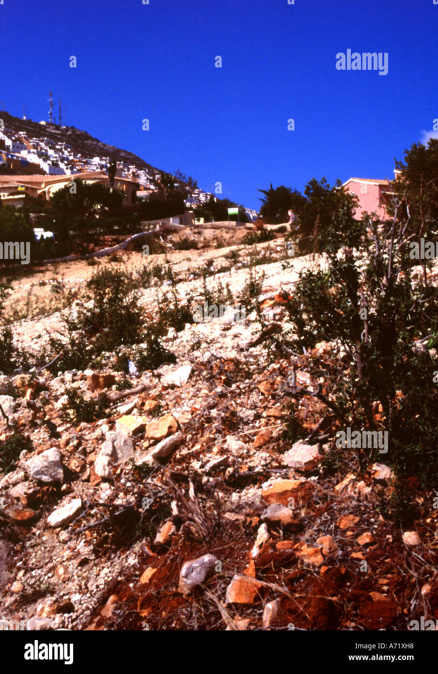Terrain à bâtir à vendre à flanc de colline, l'Espagne Banque D'Images