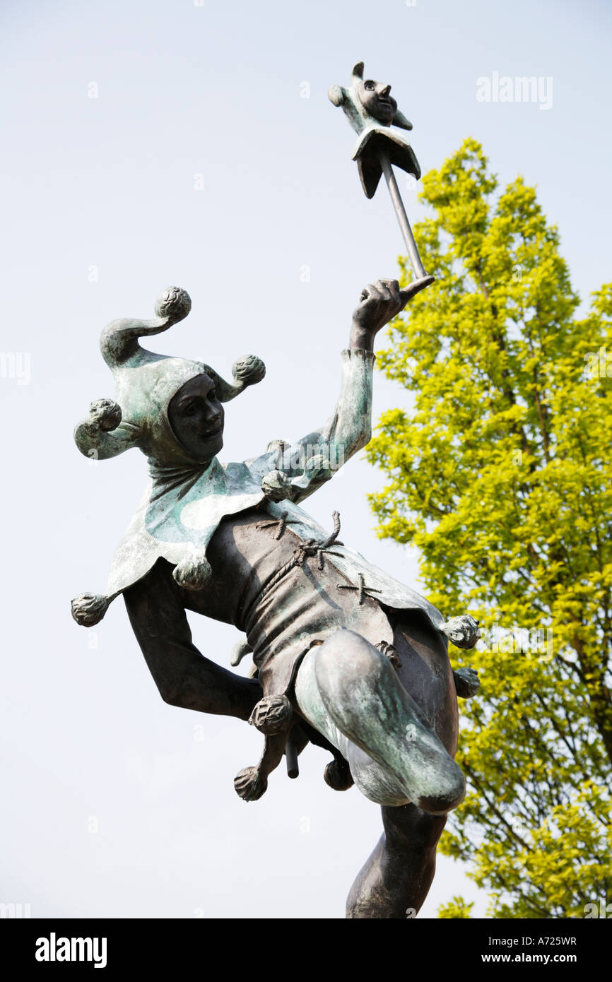 Statue d'un fou à William Shakespeare Birthplace Stratford Upon Avon Warwickshire Banque D'Images