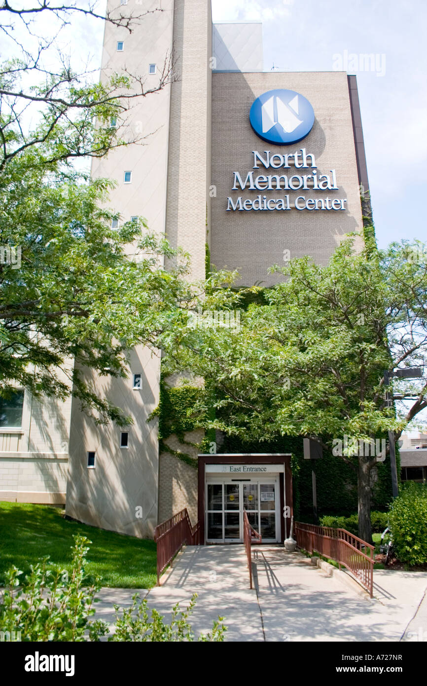 Entrée de North Memorial Medical Center. Minnesota USA Robbinsdale Banque D'Images