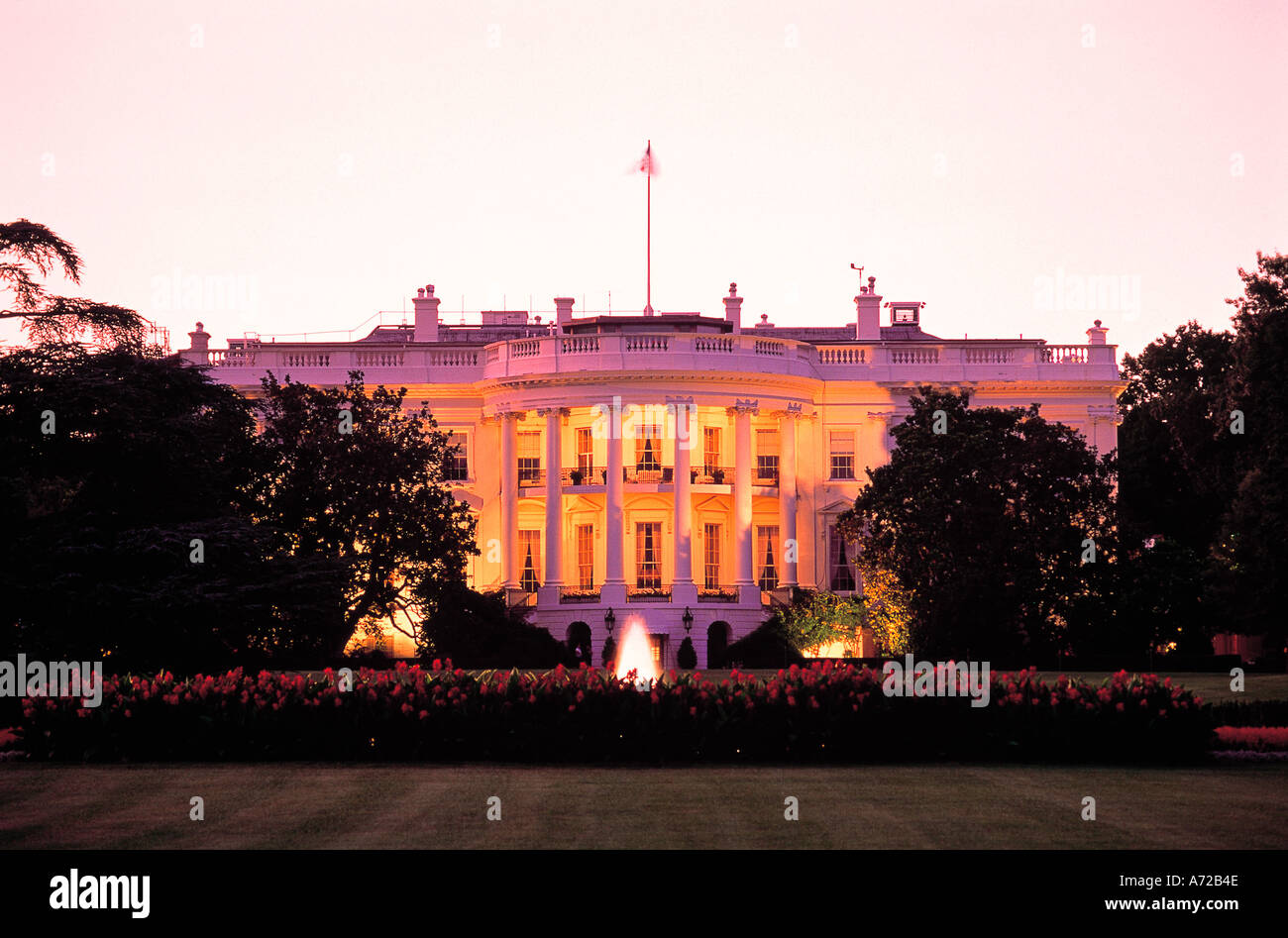 La Maison Blanche à Washington DC au crépuscule Banque D'Images