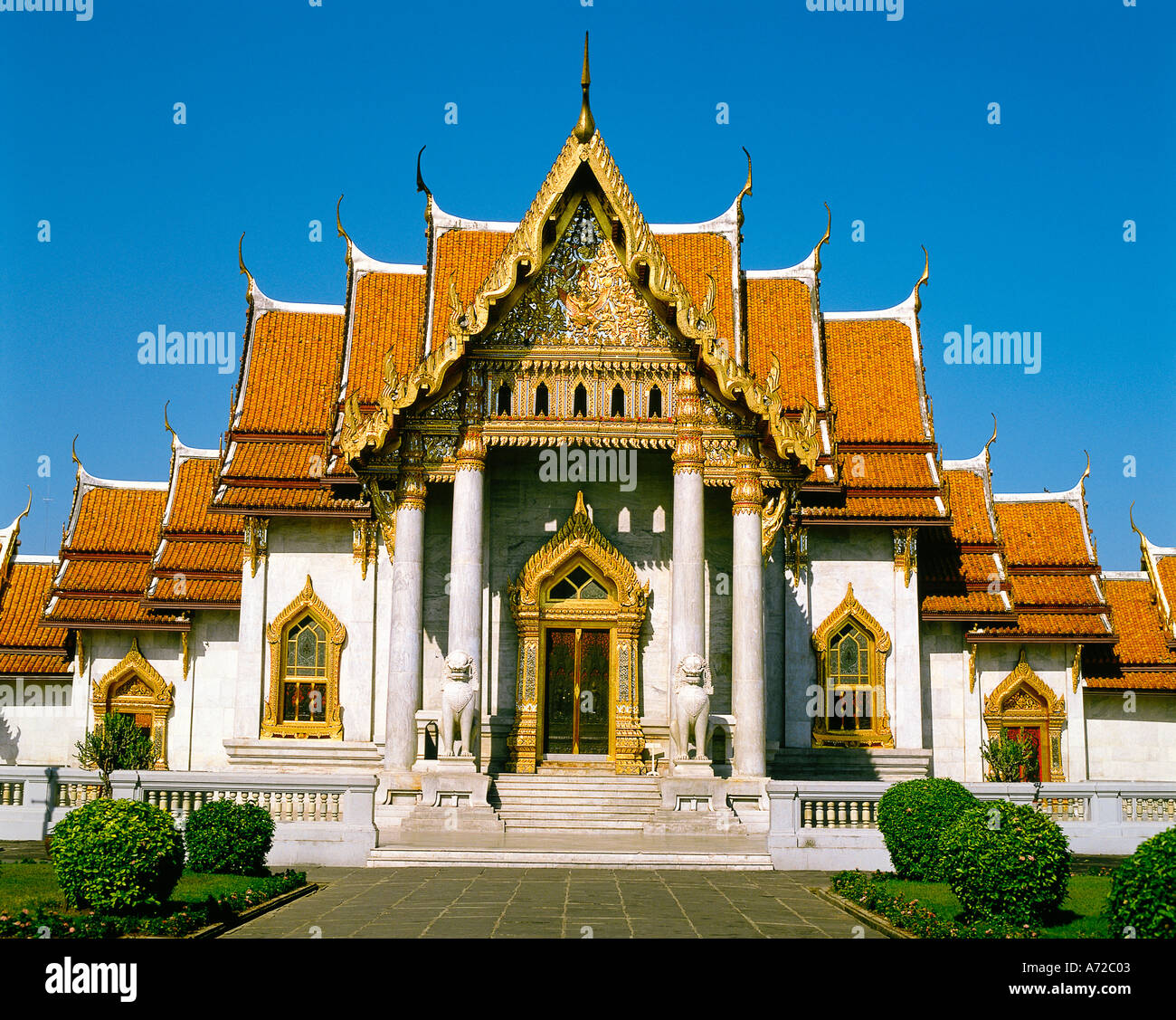 Wat Benjamabopitr Bangkok Thaïlande le temple de marbre la religion bouddhiste Banque D'Images