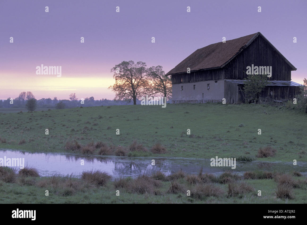 L'Europe, Pologne, Warmie et de la Mazurie. Coucher du soleil ferme, lacs de Mazurie (Gizycko) Banque D'Images