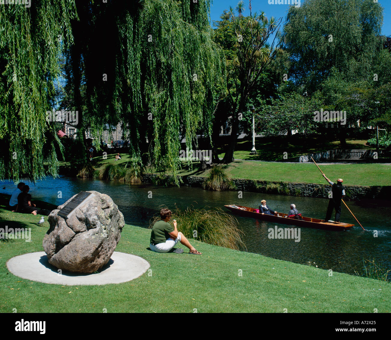 Promenades en barque sur la rivière Avon Christchurch ile sud Nouvelle Zelande Banque D'Images