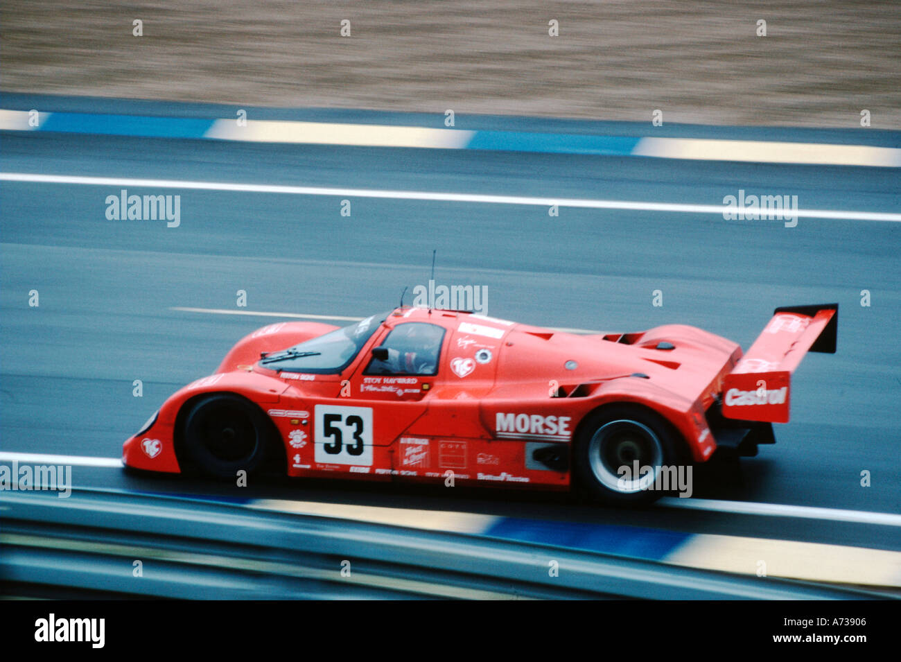 Au cours de la voiture en pleine vitesse 1989 Le Mans 24 Heures Banque D'Images