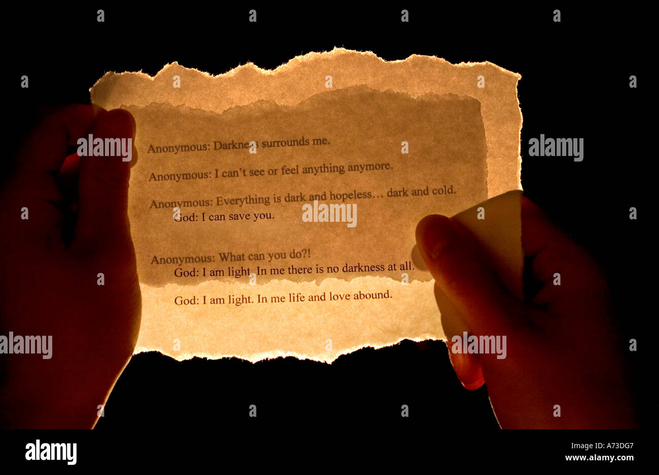 Message de Dieu Banque D'Images