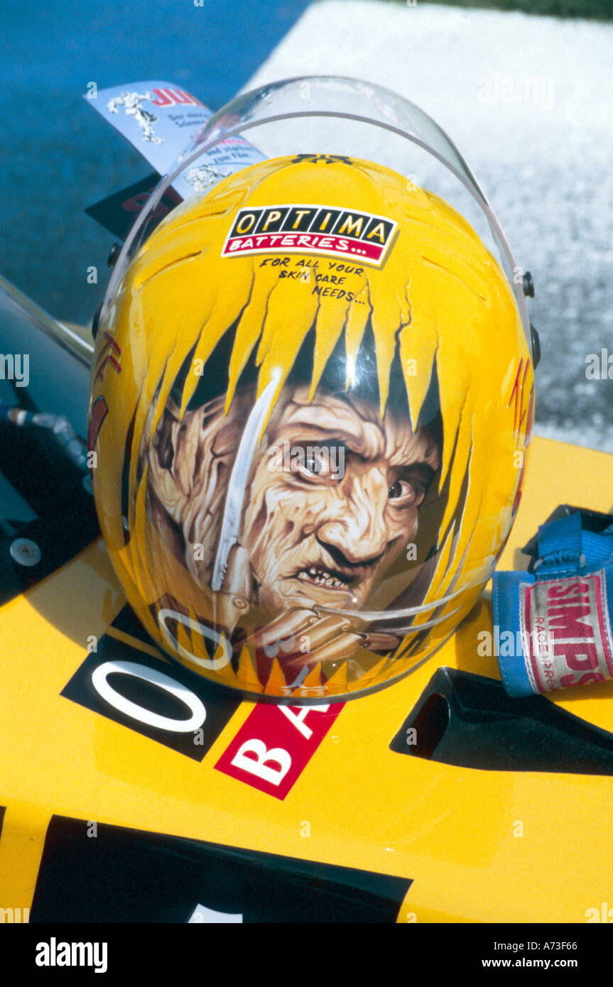 Freddy Kruger travail de peinture sur casque Banque D'Images