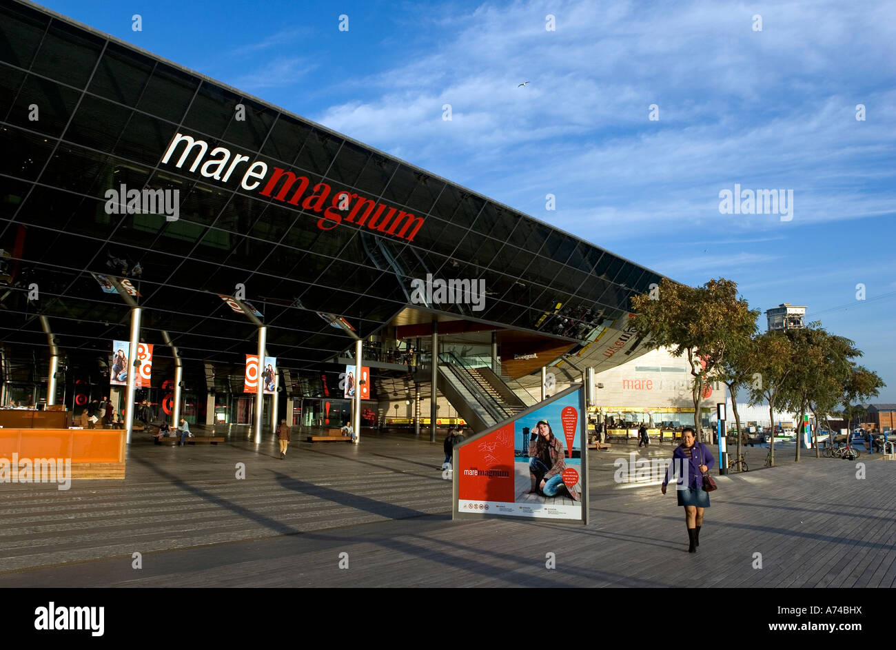 Loisirs Mare Magnum-shopping complex à Port Vell, Barcelone, Espagne Banque D'Images