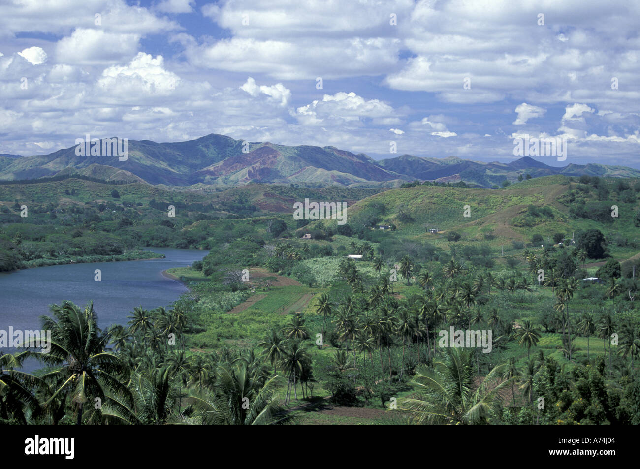 Fidji, Viti Levu, Sigatoka, Sigatoka River valley de Tavuni Hill Fort Banque D'Images