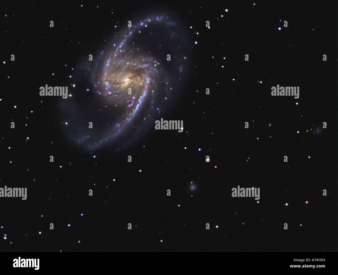 NGC 1365 est une galaxie spirale barrée dans la constellation Fornax. Banque D'Images