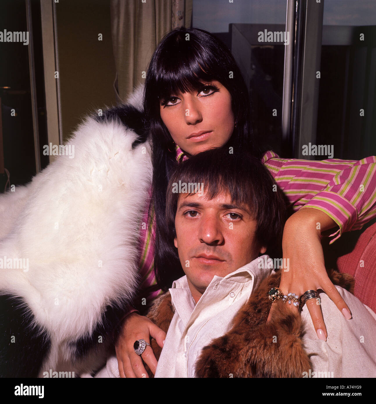 SONNY and CHER-nous musique duo en 1966. Photo Tony Gale Banque D'Images