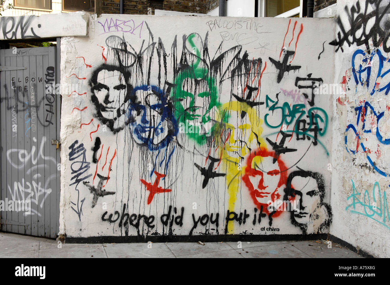 El Chivo Graffiti Art Style Banksy Banque D'Images