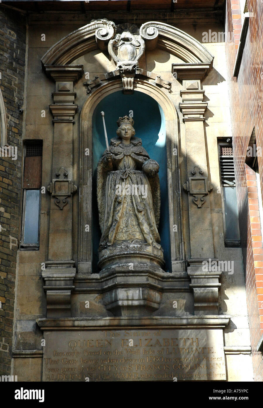 Une statue de Fleet Street Londres Banque D'Images