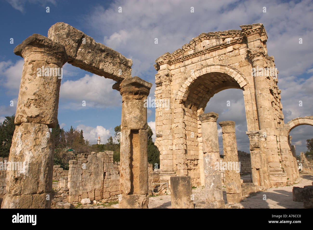 L'Arc de Triomphe érigé durant la période romaine à Tyr, Liban Banque D'Images