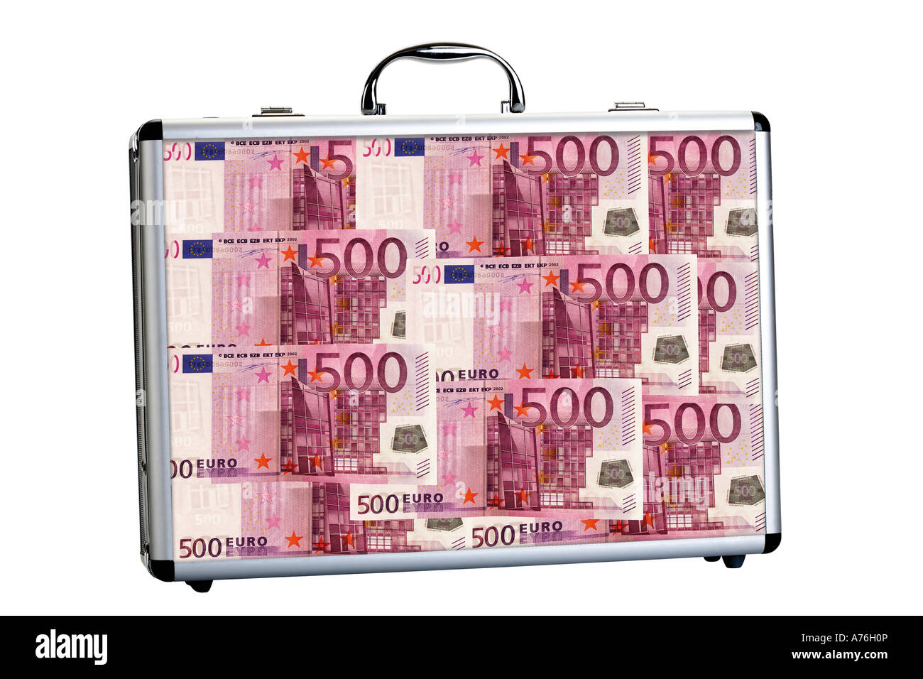 Valise remplie de 500-euro-notes Banque D'Images