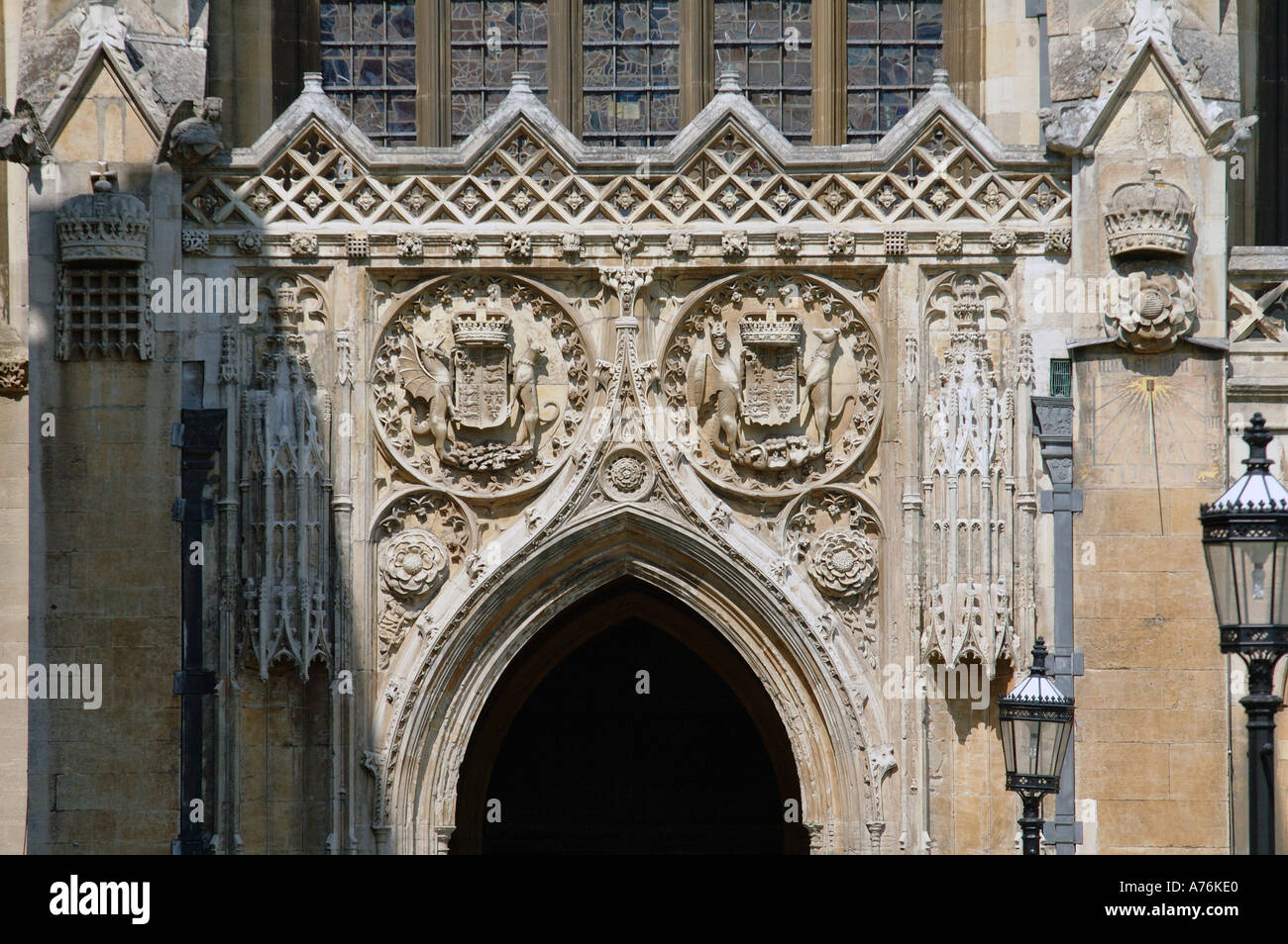 Entrée latérale King s College Cambridge Angleterre fondée par Henry VI 1441 Banque D'Images