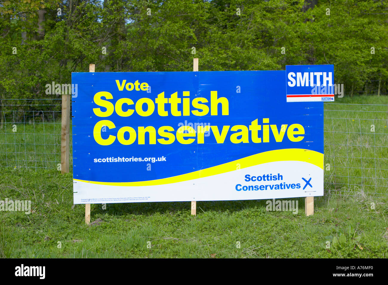 L'Écosse, Clackmannanshire. Parti conservateur écossais sign Banque D'Images