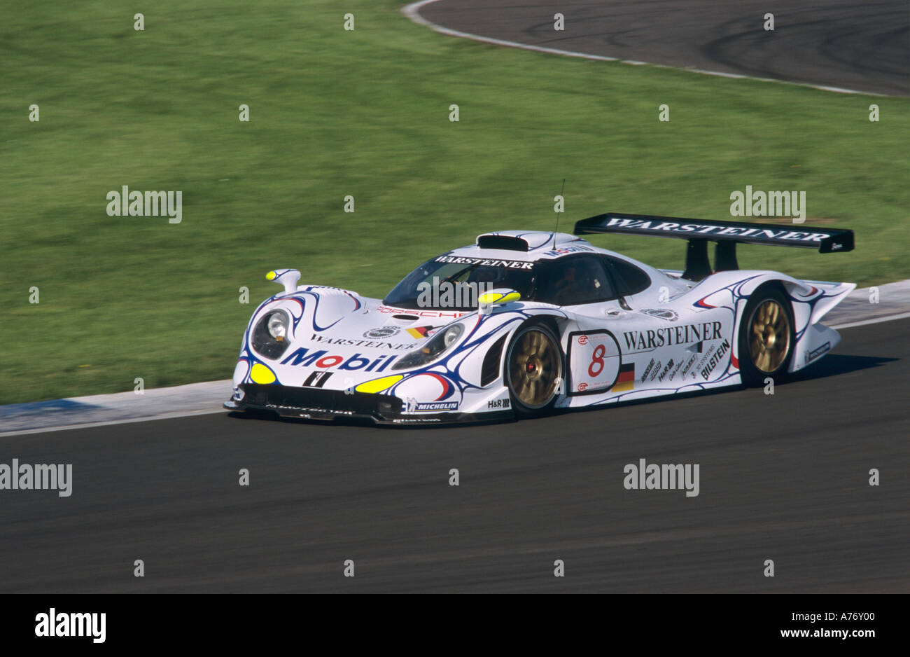 1998 Porsche 911 GT1-98 Le Mans racer with driver Nick Trott at the