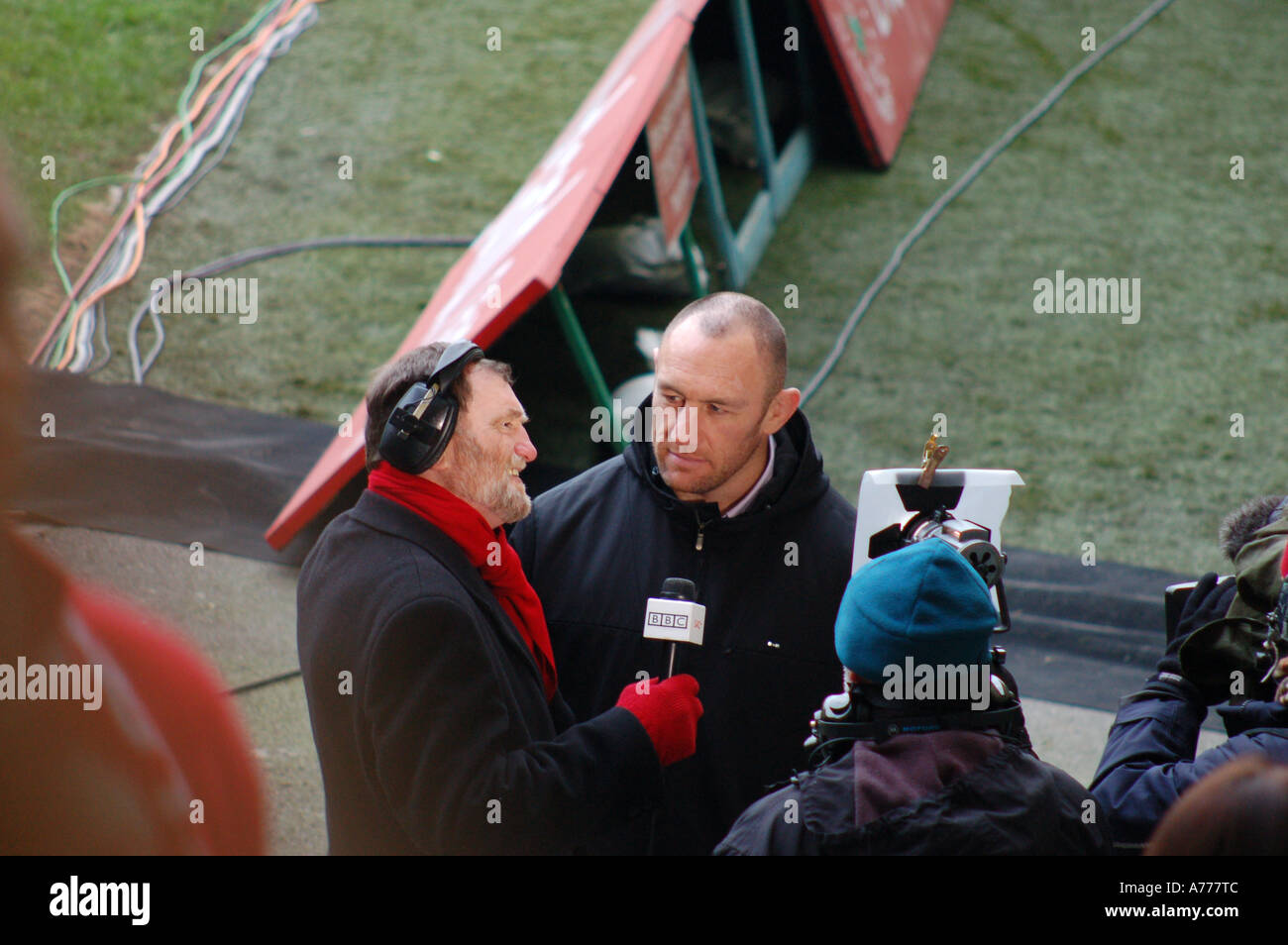 Ray Gravell interviewer Robin McBride no 2344 Banque D'Images