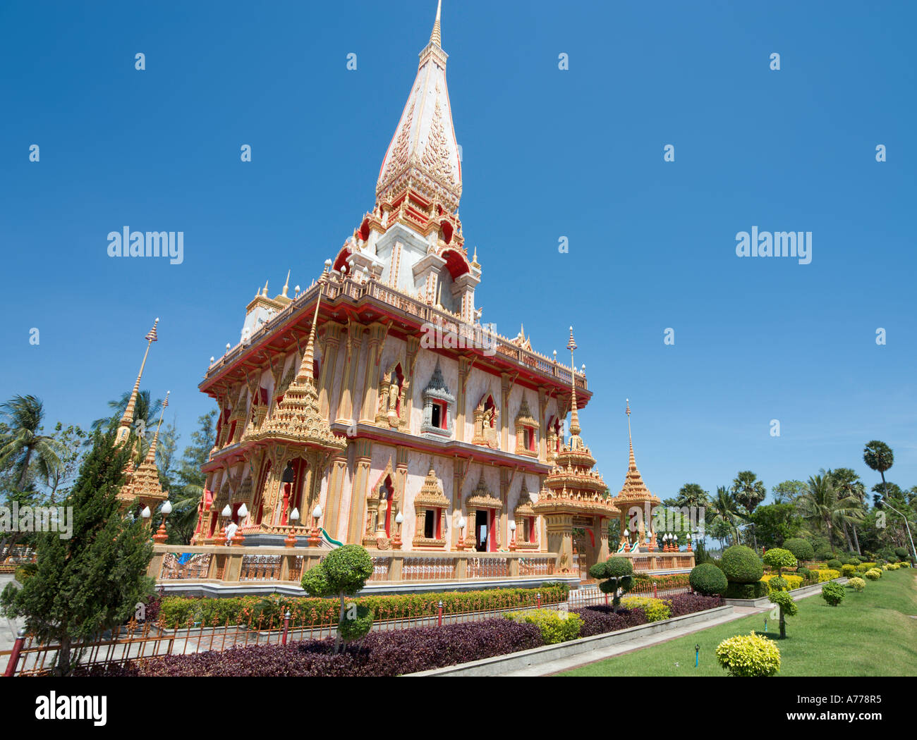 Temple Bouddhique Wat Chalong, Phuket, Thailand Banque D'Images