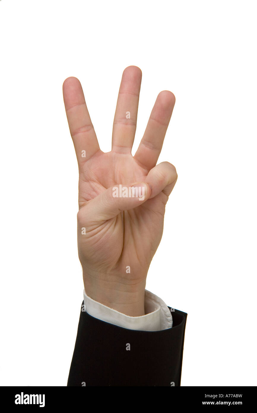 La main avec trois doigts 3 Banque D'Images