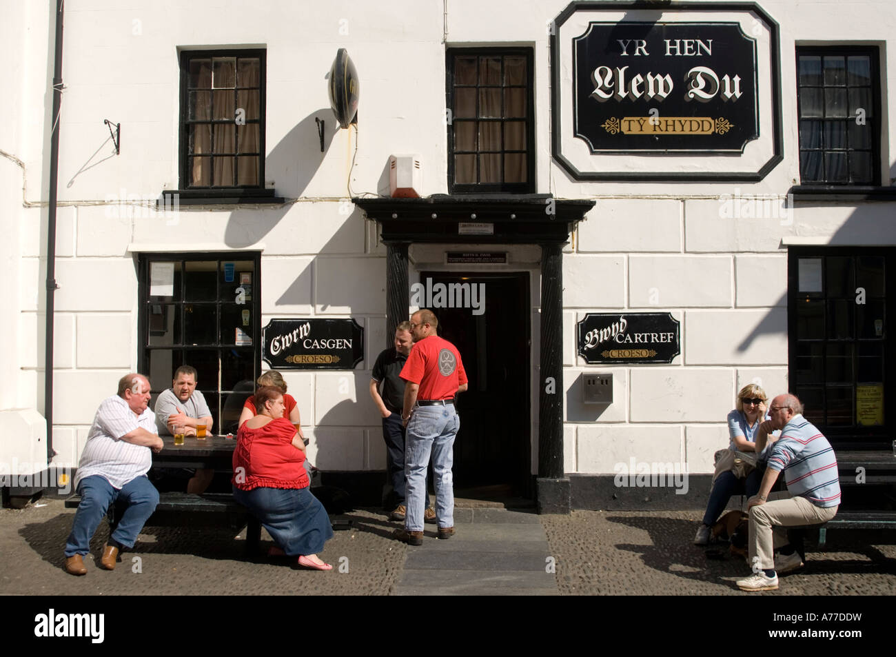 Le vieux lion noir Pub - Yr Hen Llew du Pays de Galles, Aberystwyth, Ceredigion UK Banque D'Images