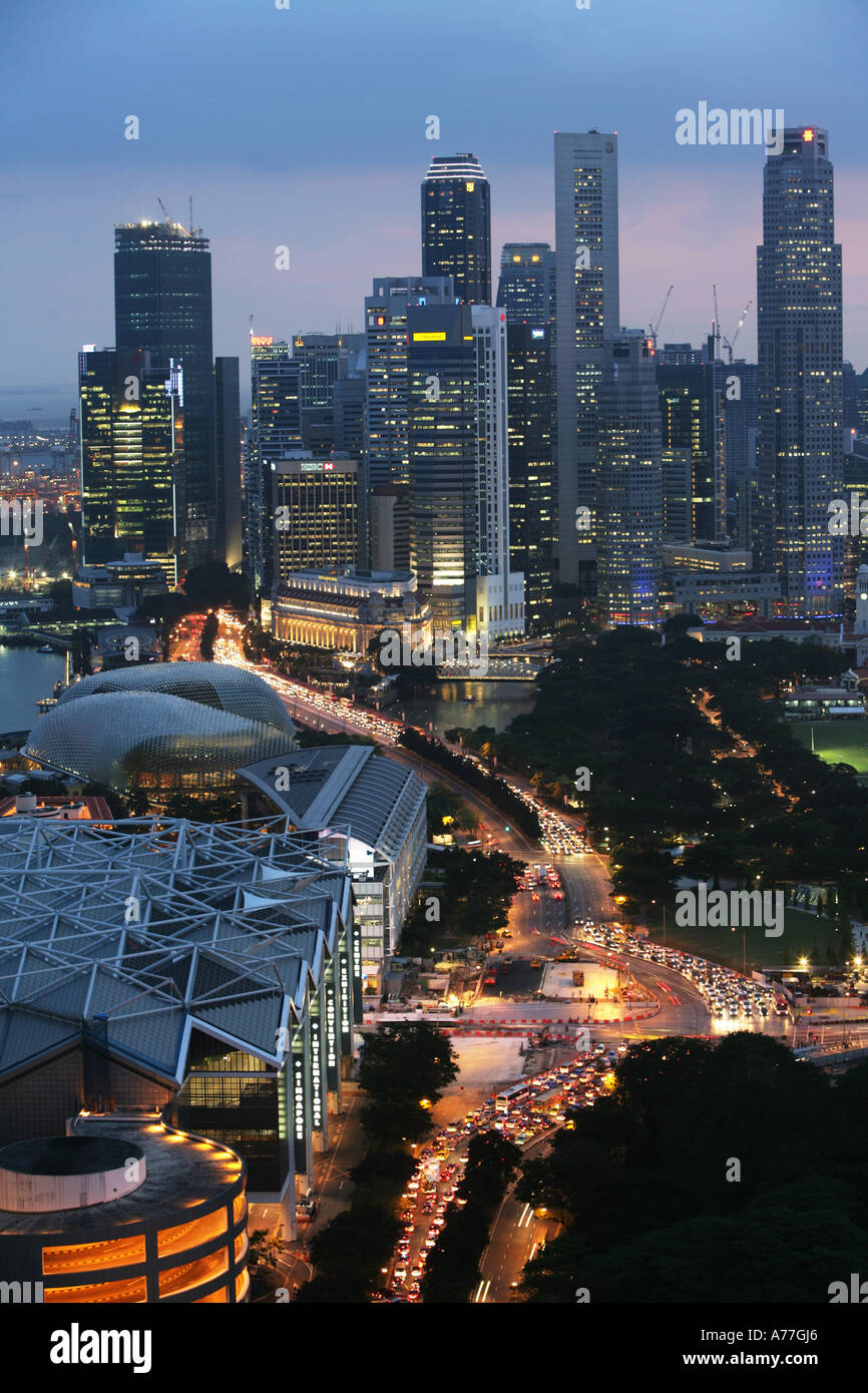 SGP Singapour City Skyline Banque D'Images