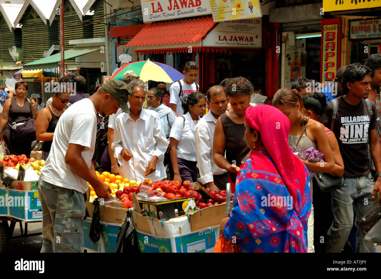 'Port Louis' 'Mauritius island' mauriciens à 'Food Market' Banque D'Images