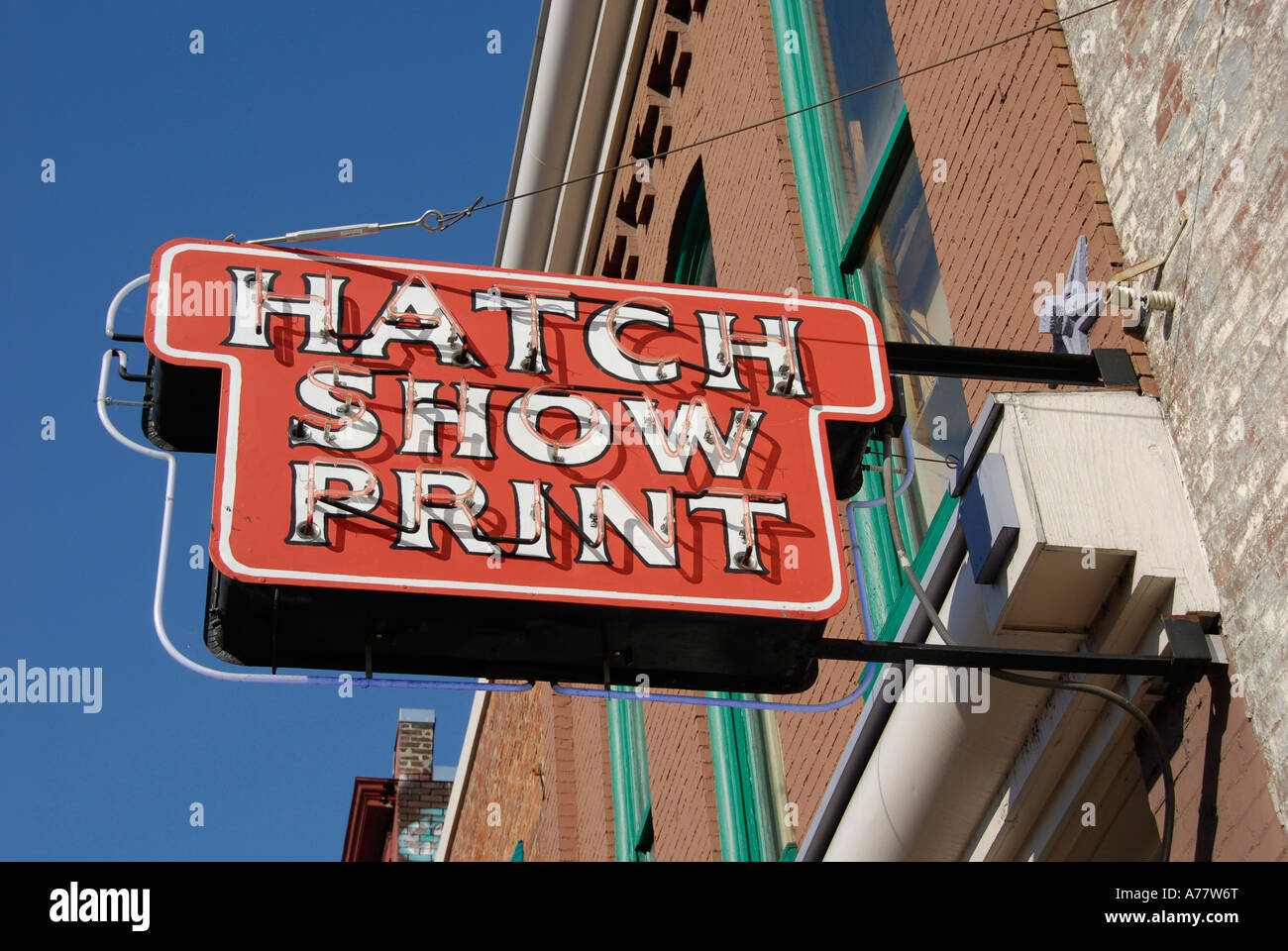Célèbre Hatch Show Print Shop sur Broadway, Nashville, Tennessee TN Tenn. US USA Etats-Unis d'Amérique American Music City Banque D'Images