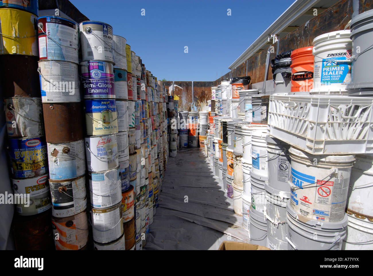 Tampa Florida recyclage de déchets ménagers et de collecte des déchets chimiques Banque D'Images