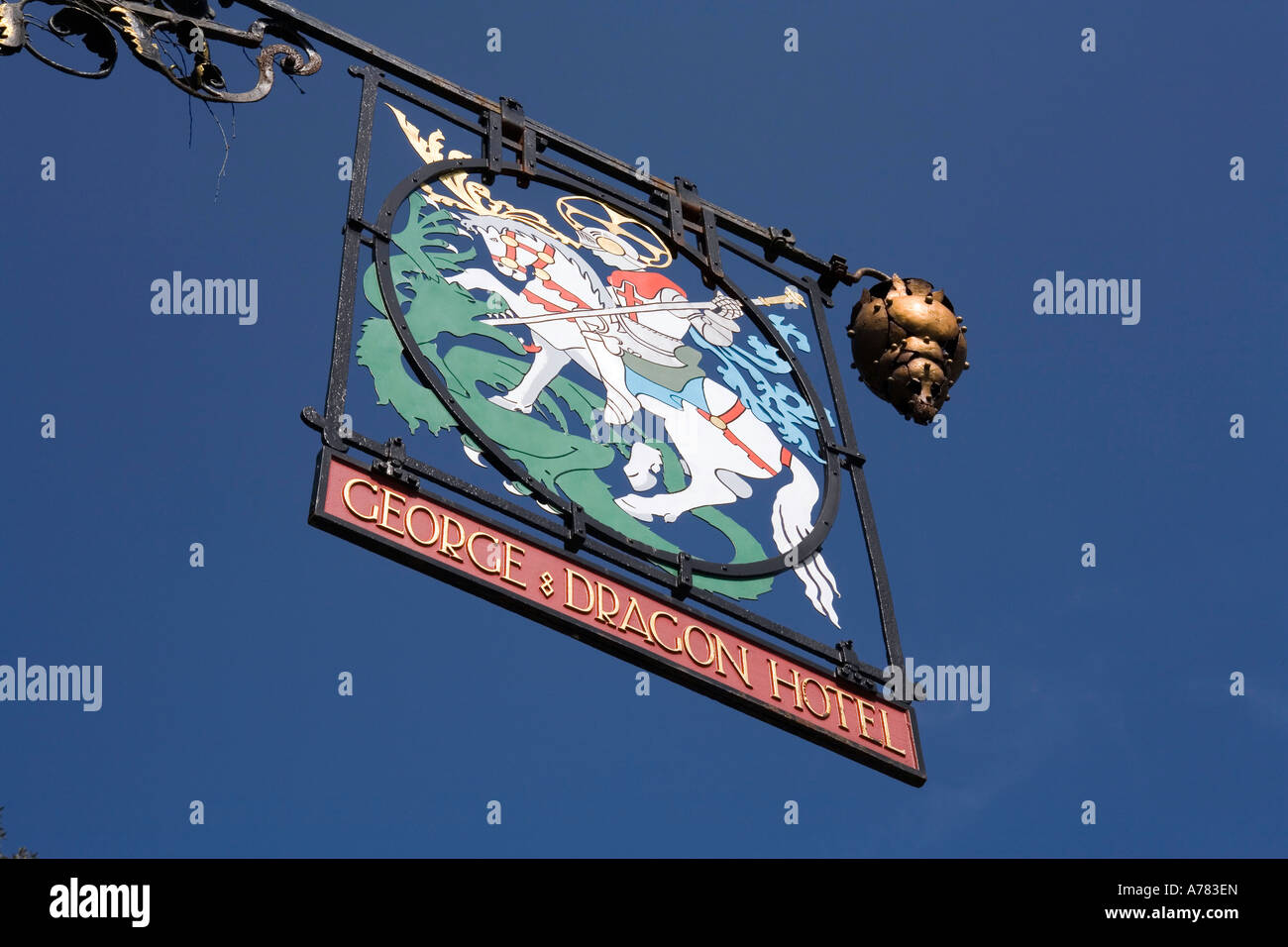 Cheshire UK Royal Vale Grand Budworth George and Dragon enseigne de pub Banque D'Images