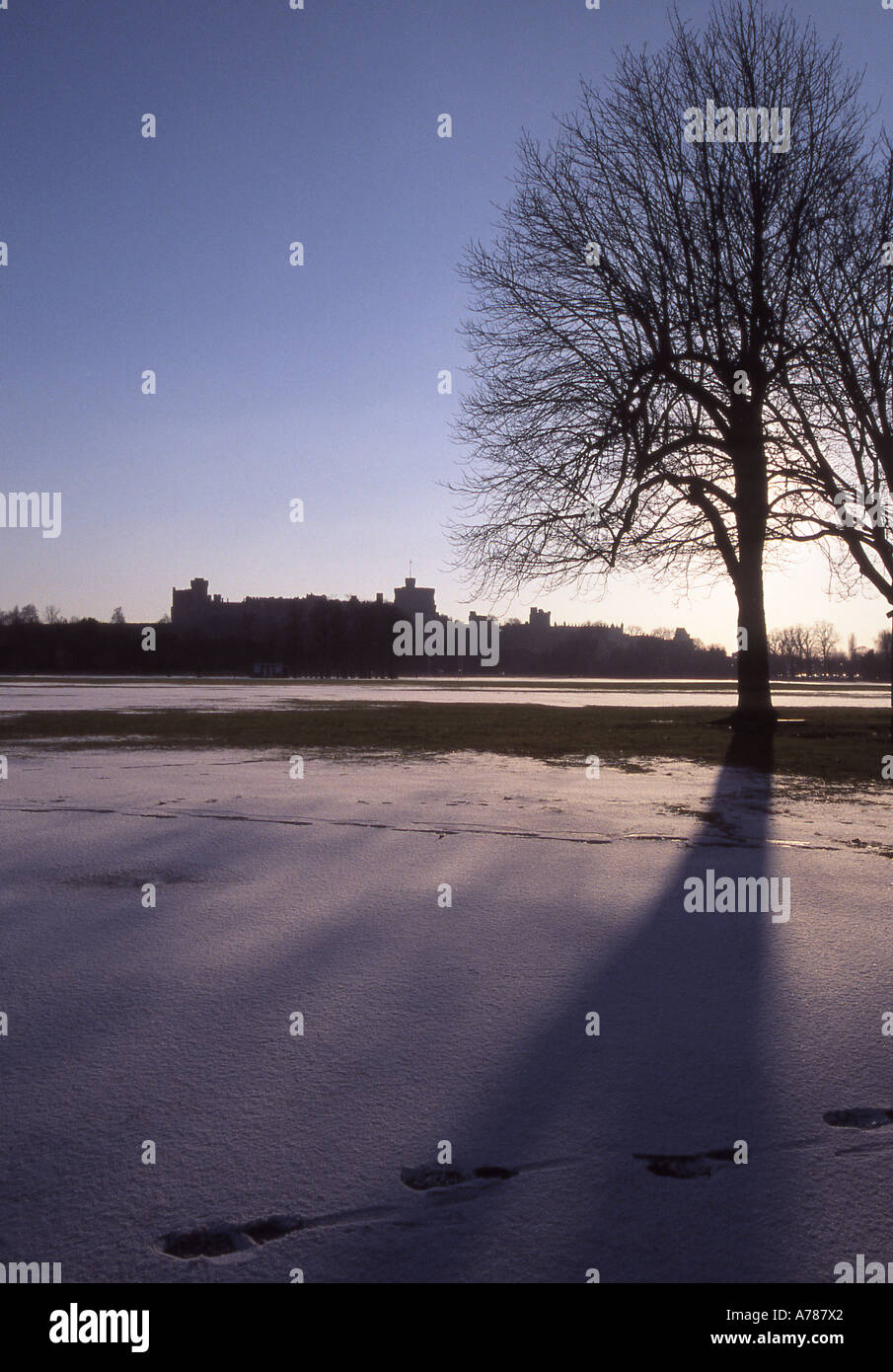 Scène de la neige à la maison Park, Windsor, Berkshire Banque D'Images