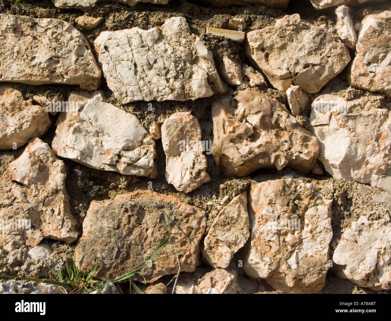La texture du mur de pierre horizzontal Banque D'Images