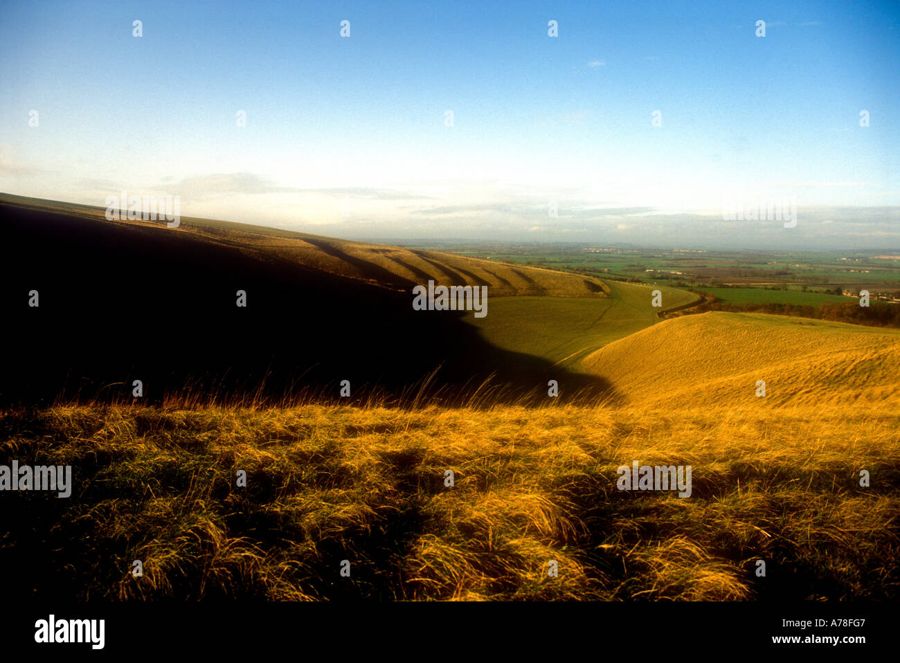 Paysage à la fin de l'été dans l'Oxfordshire Uffington UK Banque D'Images