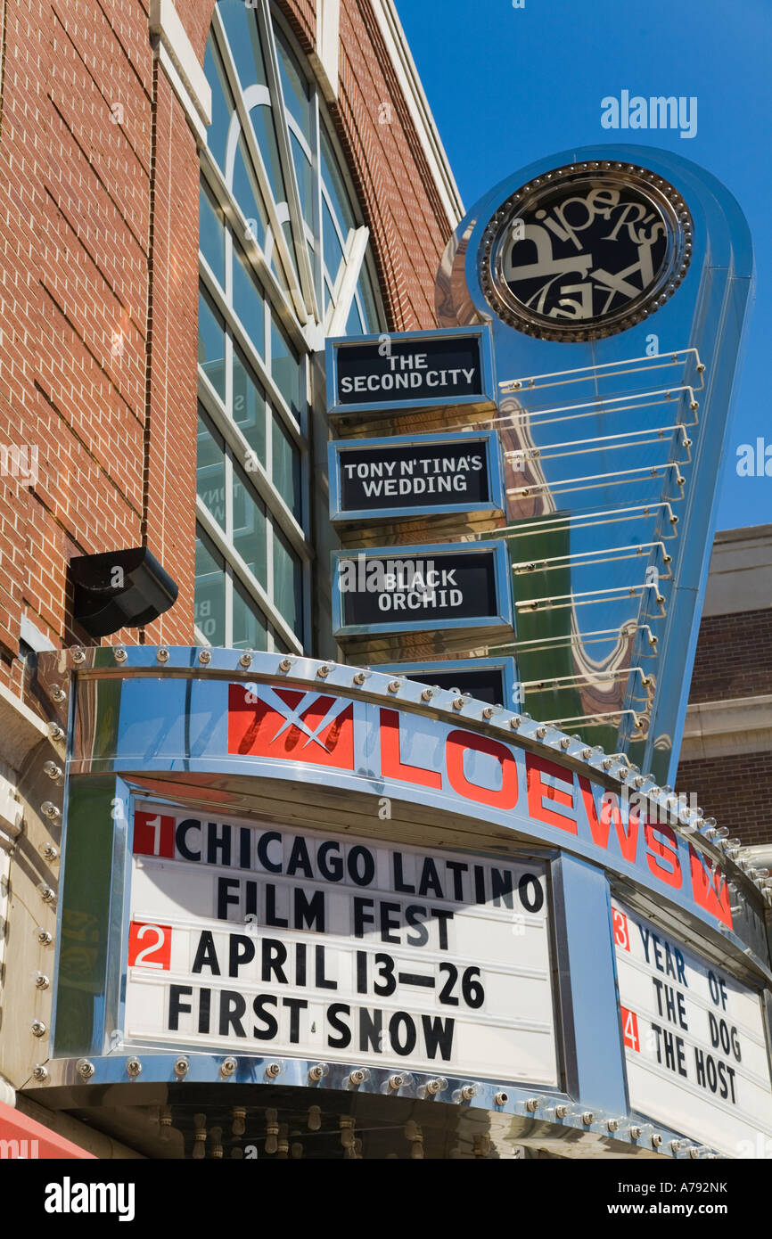 CHICAGO Illinois cinéma chapiteau Pipers Ruelle dans le quartier de la Vieille Ville Banque D'Images