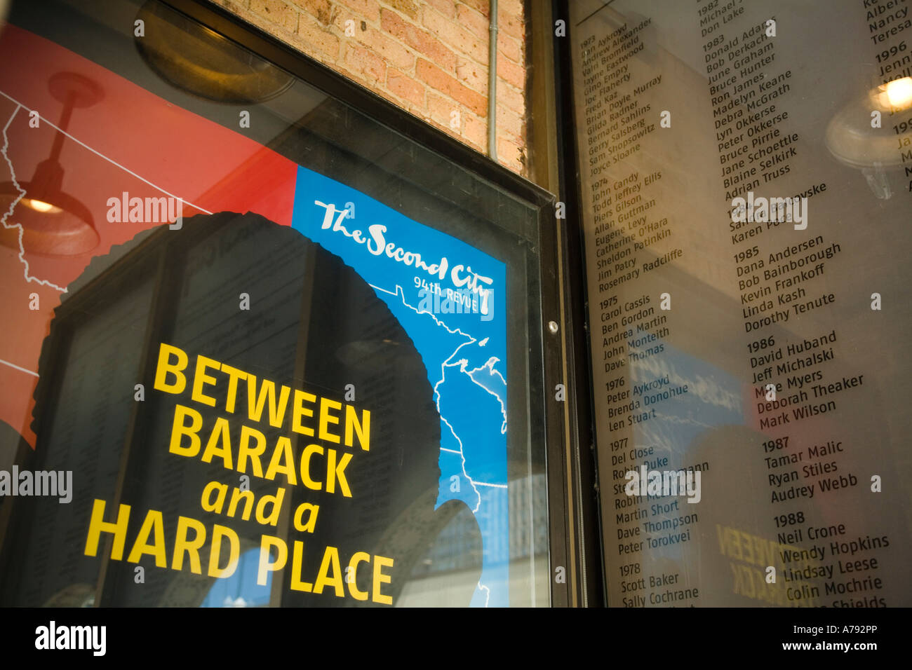 CHICAGO Illinois Second City Comedy Club à Pipers Alley dans la vieille ville de voisinage pour l'affiche de spectacle actuel Banque D'Images